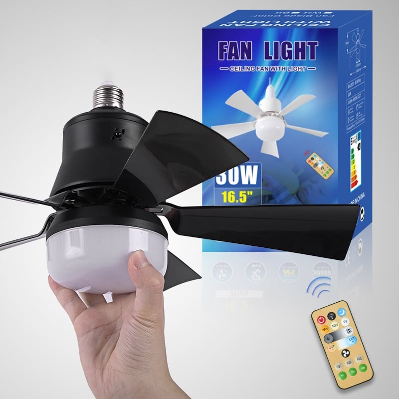 🔥LAST DAY SALE 50% OFF⏳40W LED Ceiling Fan Light – 20.5” Ultra-Quiet with Remote 🎯 | E27 + FREE B22 Adapter 🔌 | For Bedroom 😴, Kitchen 👩‍🍳 & Garage 🛠️
