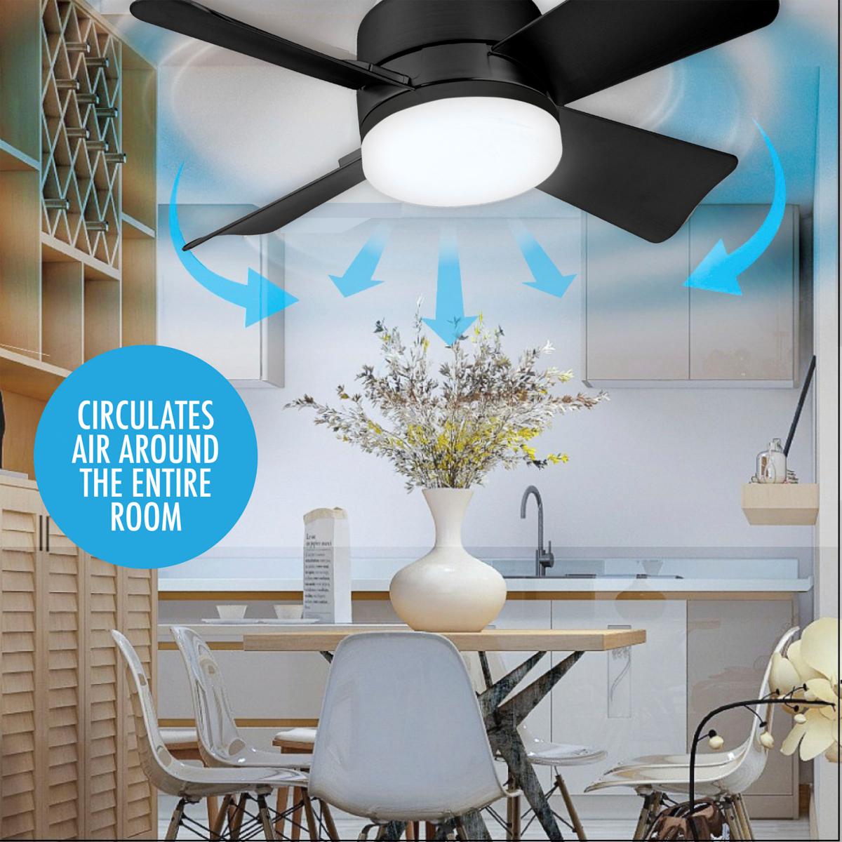 🔥LAST DAY SALE 50% OFF⏳40W LED Ceiling Fan Light – 20.5” Ultra-Quiet with Remote 🎯 | E27 + FREE B22 Adapter 🔌 | For Bedroom 😴, Kitchen 👩‍🍳 & Garage 🛠️