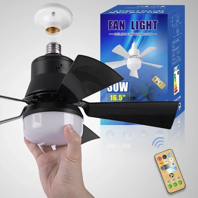 🔥LAST DAY SALE 50% OFF⏳40W LED Ceiling Fan Light – 20.5” Ultra-Quiet with Remote 🎯 | E27 + FREE B22 Adapter 🔌 | For Bedroom 😴, Kitchen 👩‍🍳 & Garage 🛠️