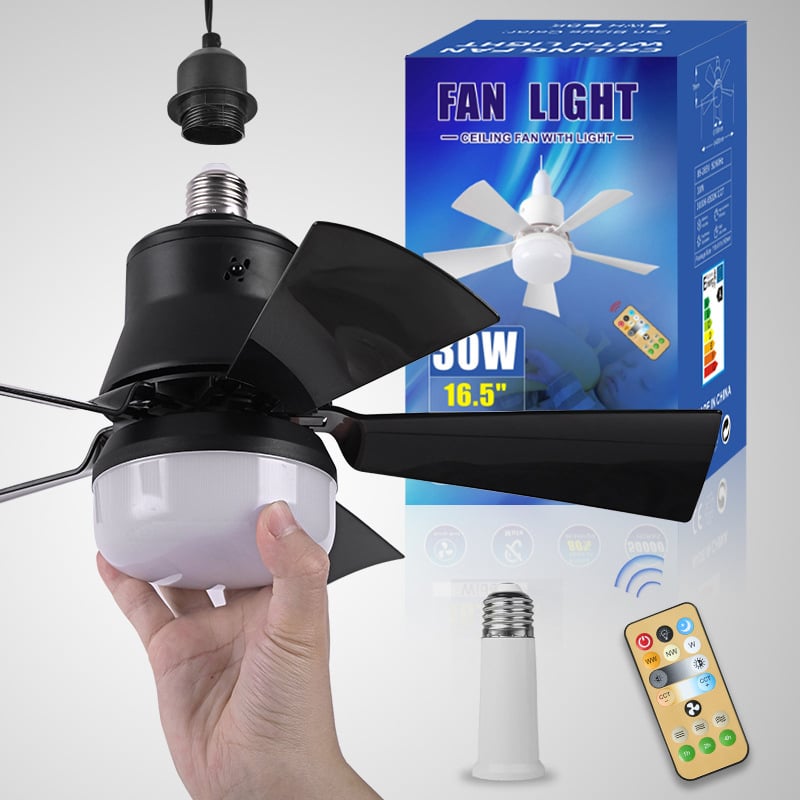 🔥LAST DAY SALE 50% OFF⏳40W LED Ceiling Fan Light – 20.5” Ultra-Quiet with Remote 🎯 | E27 + FREE B22 Adapter 🔌 | For Bedroom 😴, Kitchen 👩‍🍳 & Garage 🛠️