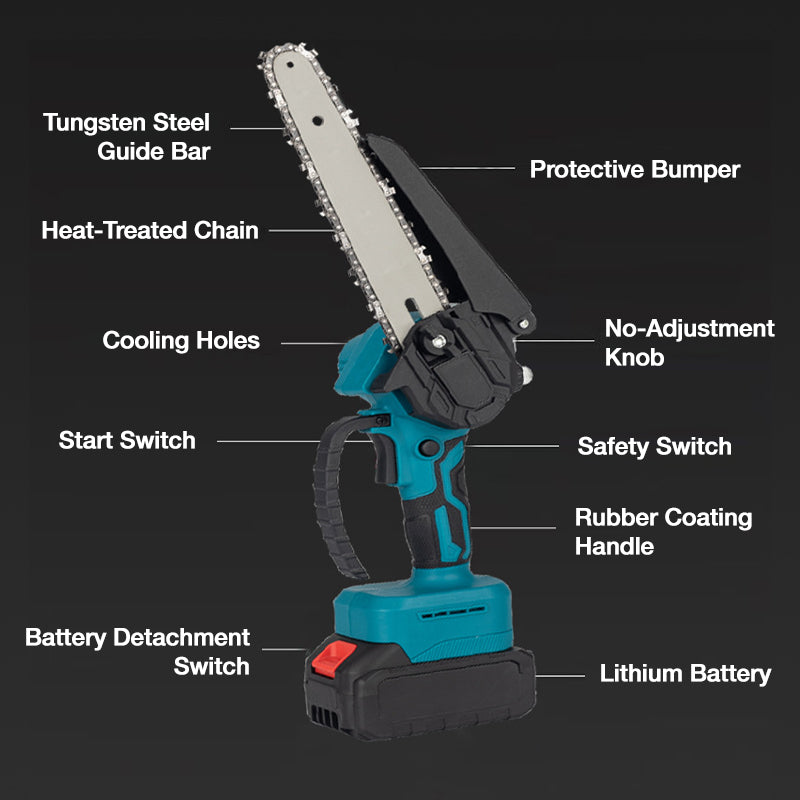 🔥6-Tommers Battery-Powered Mini Chain Saw With Battery