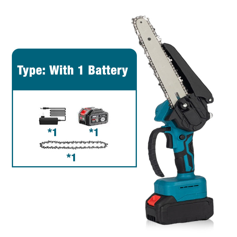 🔥6-Tommers Battery-Powered Mini Chain Saw With Battery