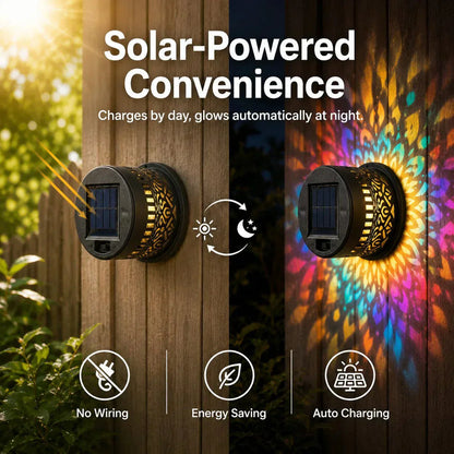 🎖️Solar Mandala Light – Stunning Pattern Projection, 2-in-1 Floor & Wall Design & IP65 Waterproof Auto On/Off 🌿