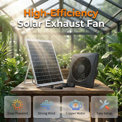 🔥Solar Powered Exhaust Fan Kit for Greenhouse & Attic 🌞💨