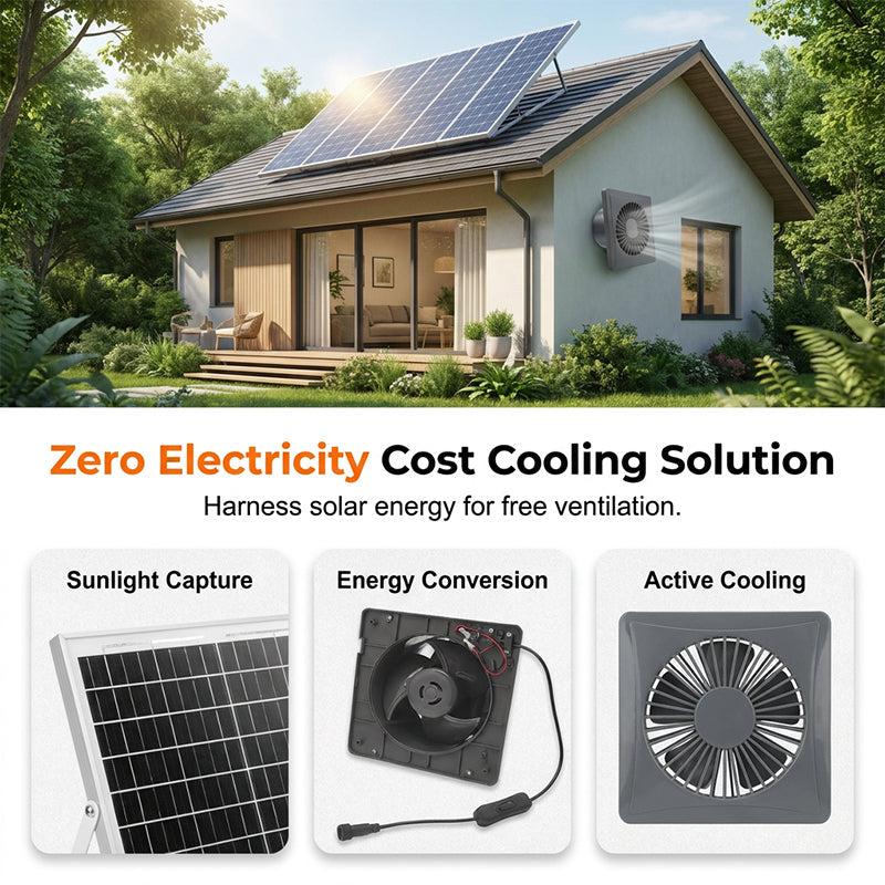 🔥Solar Powered Exhaust Fan Kit for Greenhouse & Attic 🌞💨