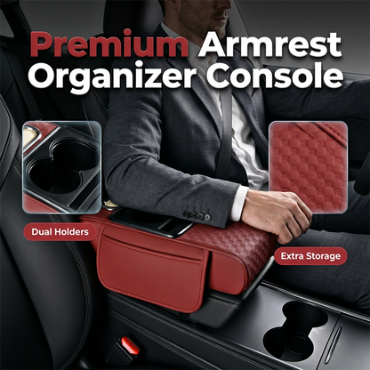 🔥Car Armrest Storage Box with Cup Holder
