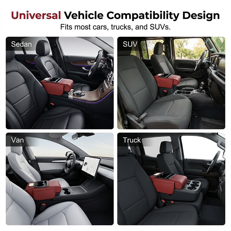 🔥Car Armrest Storage Box with Cup Holder