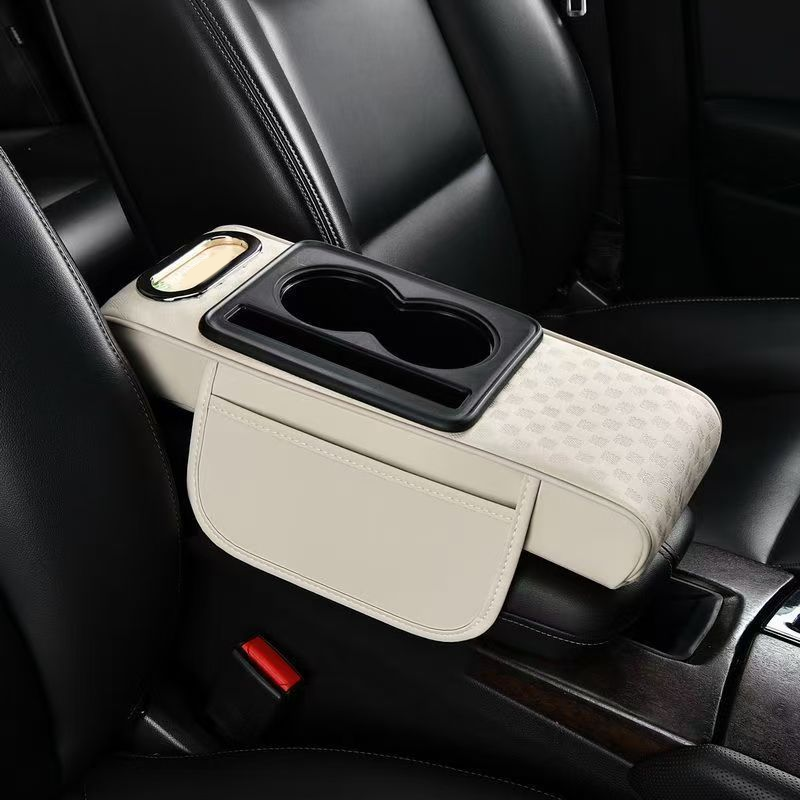 🔥Car Armrest Storage Box with Cup Holder