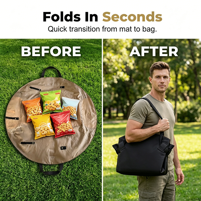 🔥🧺2-in-1 Convertible Picnic Mat Tote Bag