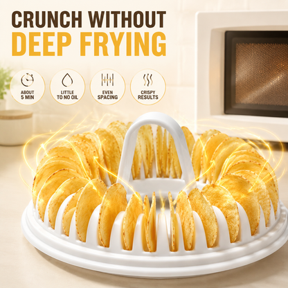 ✨ Microwave Potato Chip Maker with Slicer – Oil-Free Snack Kit ✨🥔