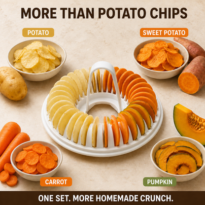 ✨ Microwave Potato Chip Maker with Slicer – Oil-Free Snack Kit ✨🥔