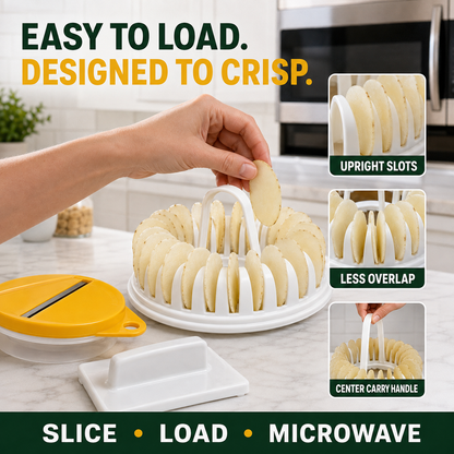 ✨ Microwave Potato Chip Maker with Slicer – Oil-Free Snack Kit ✨🥔
