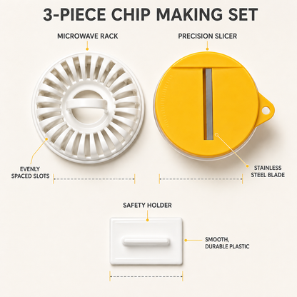 ✨ Microwave Potato Chip Maker with Slicer – Oil-Free Snack Kit ✨🥔